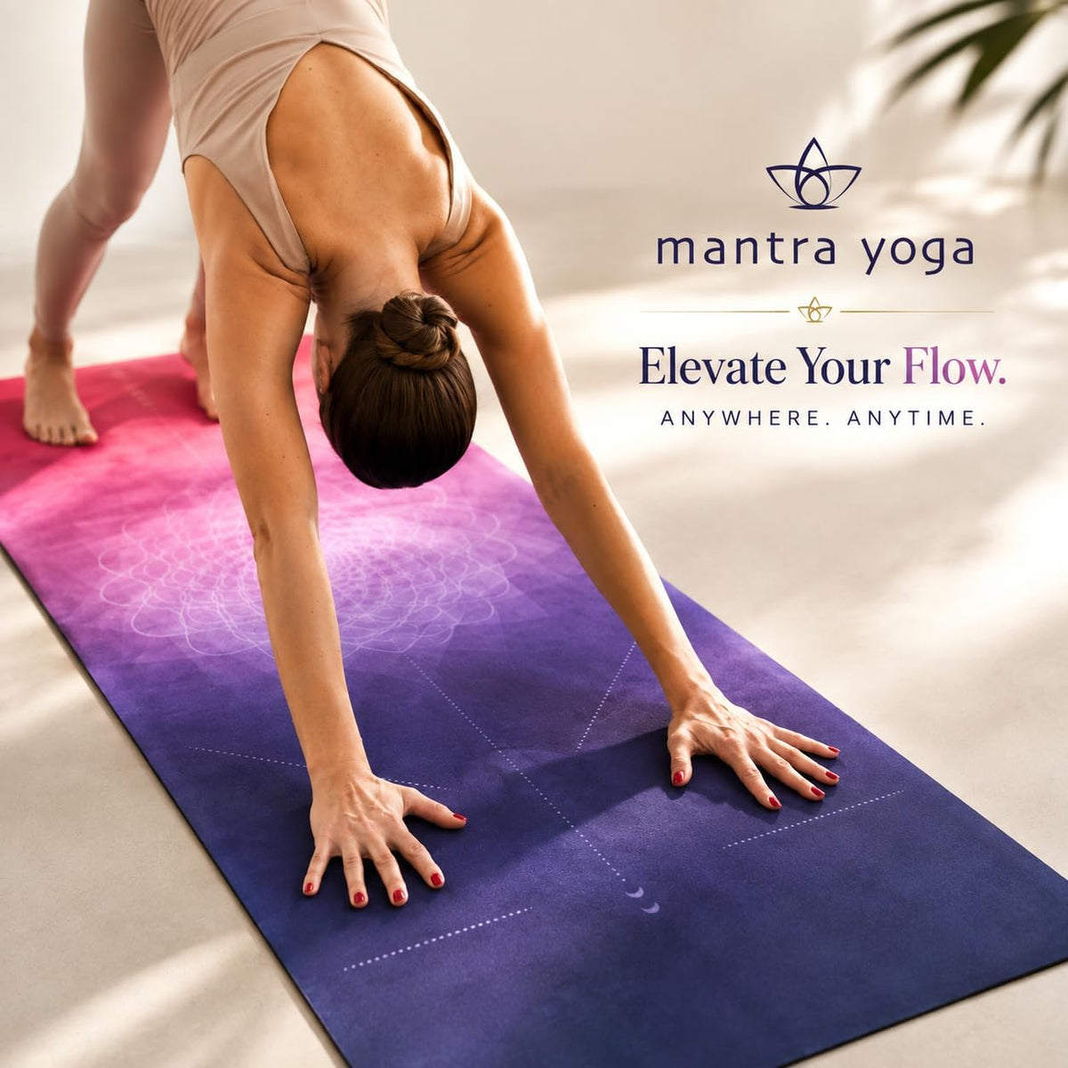 Mantra Yoga Travel PRO 1.5mm with Knee Pad - Foldable Fitness & Exercise Mat with Bag | Lightweight, Compact & Eco-Friendly | Non-Slip & Washable | For All Types of Yoga | 72" L x 24" W | 2.6 lbs