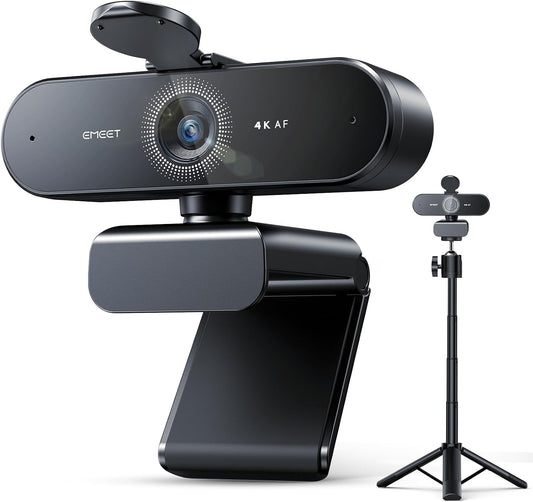 EMEET NOVA 4K Webcam with Tripod, PDAF Autofocus, Adjustable Heights