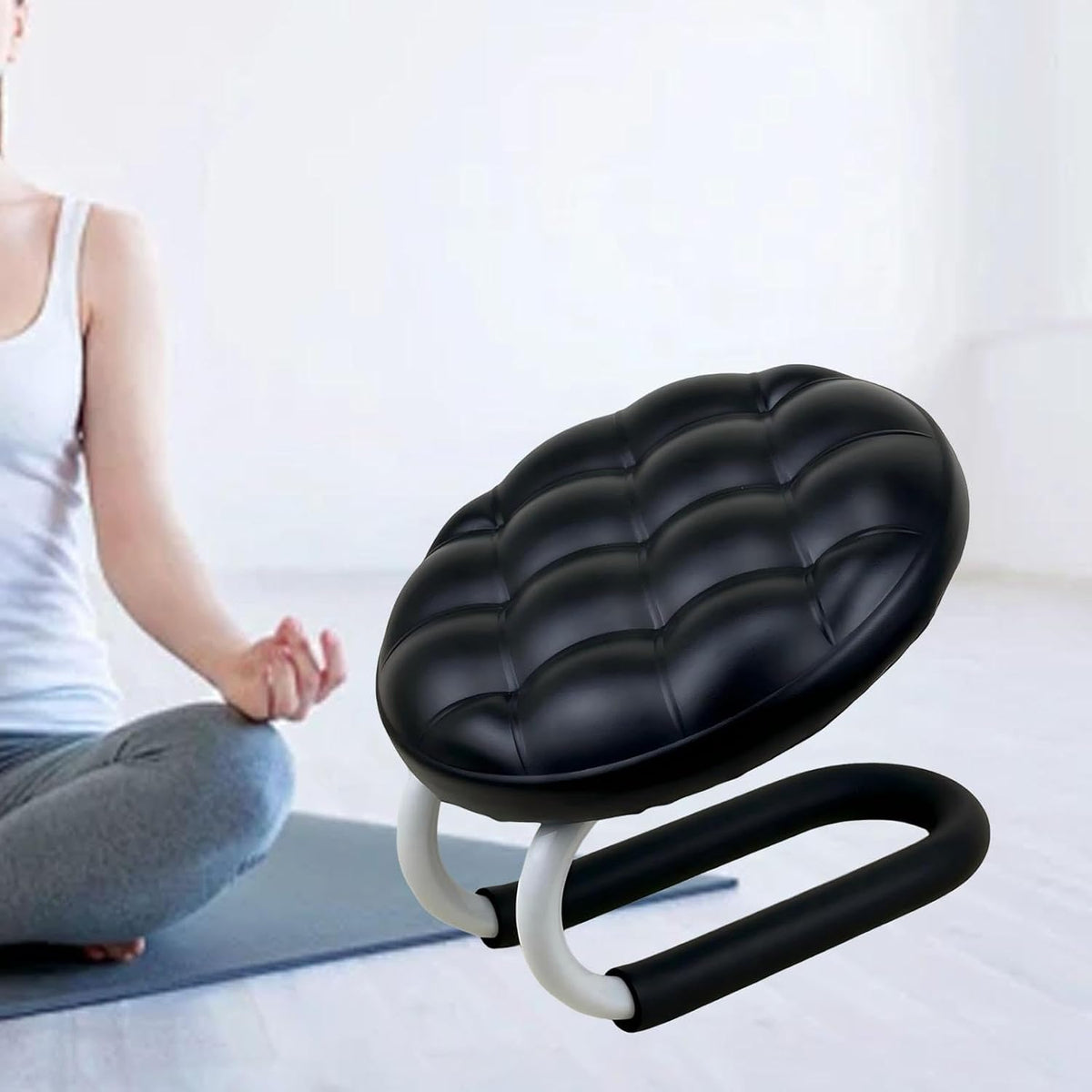 Kneeling Meditation Stool, Prayer Bench Gift Portable Kneeling Bench, Lightweight Meditation Bench Seat for Studio, Praying, Black