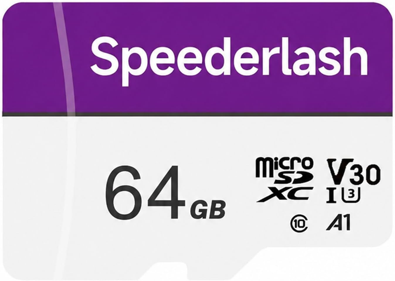 Micro SDXC Memory Card 64GB Pack, Speederlash Camera Plus TF Card with Adapter, 90MB/s Read Speed, 4K UHD&5K Video Support, U3 V30 A1 Rated, for Security Camera, Smartphone, Drone, Tablet, PC