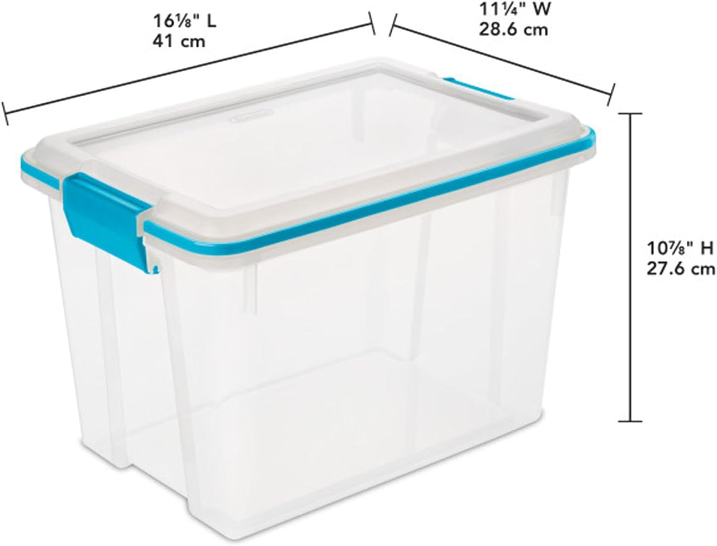 Sterilite Gasket Storage Box with Lids for Home & Office, 20 Quart, 18-Pack