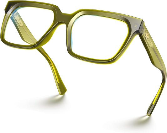 VISOONE Chunky Rectangle Oversized Blue Light Blocking Computer Glasses