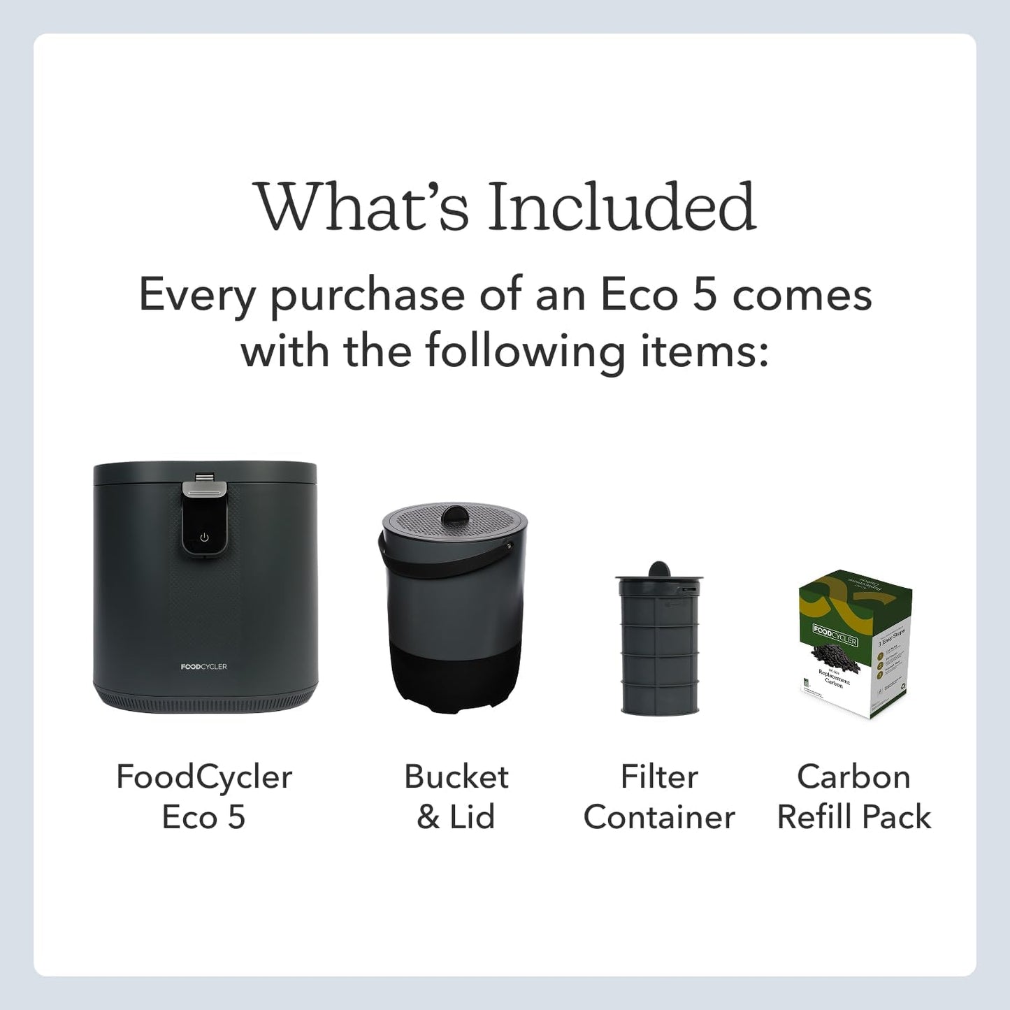 Food Cycler Eco 5 Award-Winning Kitchen Food Recycler | Indoor Composter Bin Alternative | Electric Countertop Food Disposer with Odorless 5L Indoor Food Waste Bin for Easy Waste Management | Grey