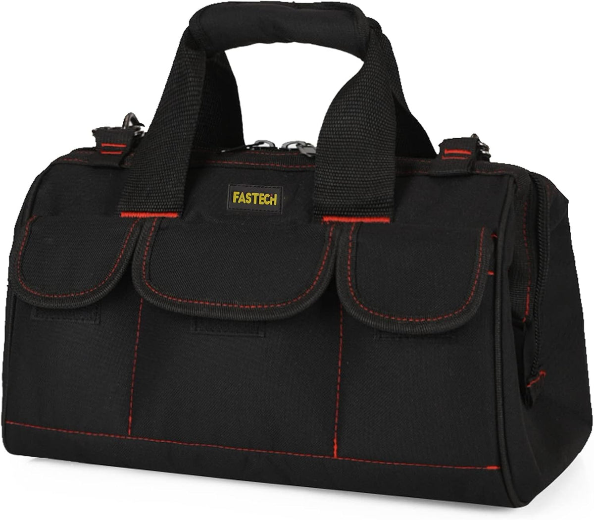 FASTECH 17-inch Heavy Duty Tote Bag With Wide Mouth For Tool Storage, Carrier and Organizer,Tools Bag for Men, Wide Mouth Tool Bag With Inside Pockets (17 Inch)