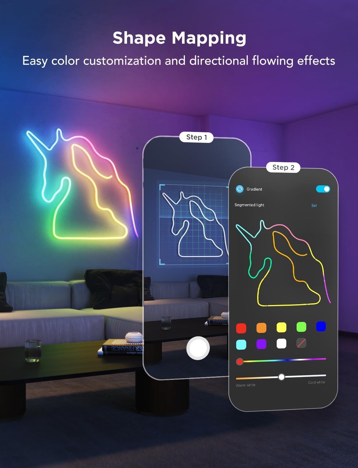 Govee RGBIC Neon Lights 32.8ft Works with Matter, Alexa, Google Assistant