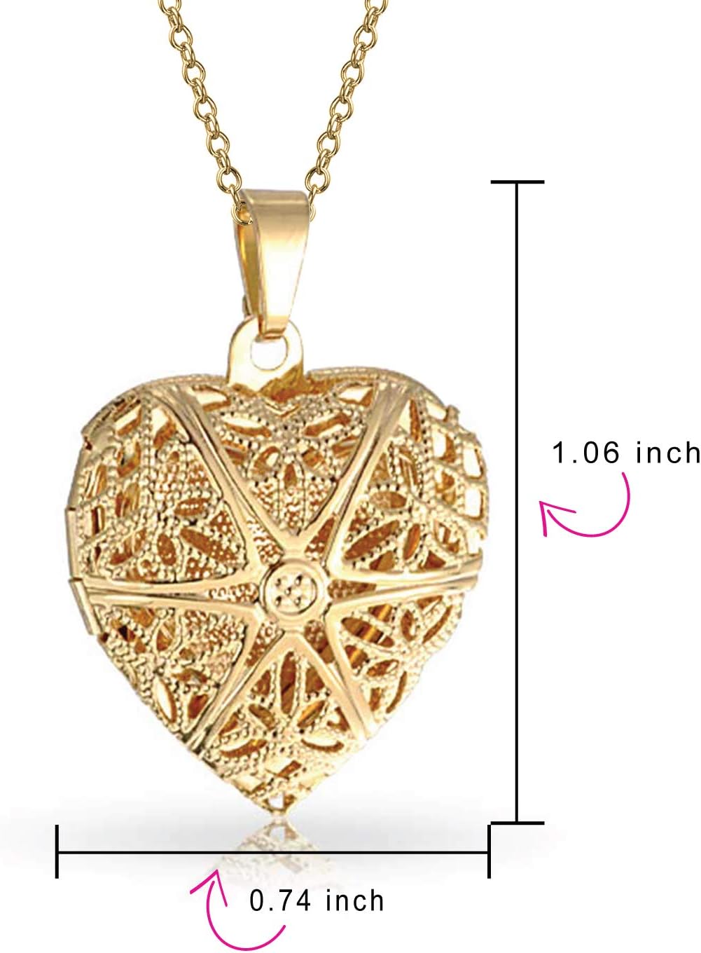 Aromatherapy Essential Oil Perfume Diffuser Locket Necklace Gold Plated