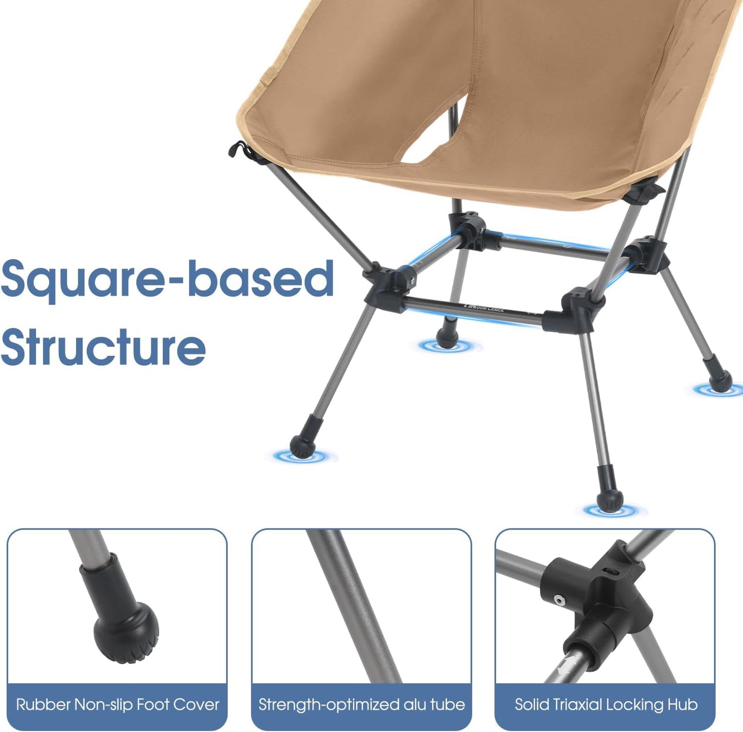 MOON LENCE Portable Camping Chair Plus, Larger & Roomier, Compact and Lightweight Still, Folding Chair for Backpacking & Hiking, 330Lbs Capacity (Desert Rust-2pack)