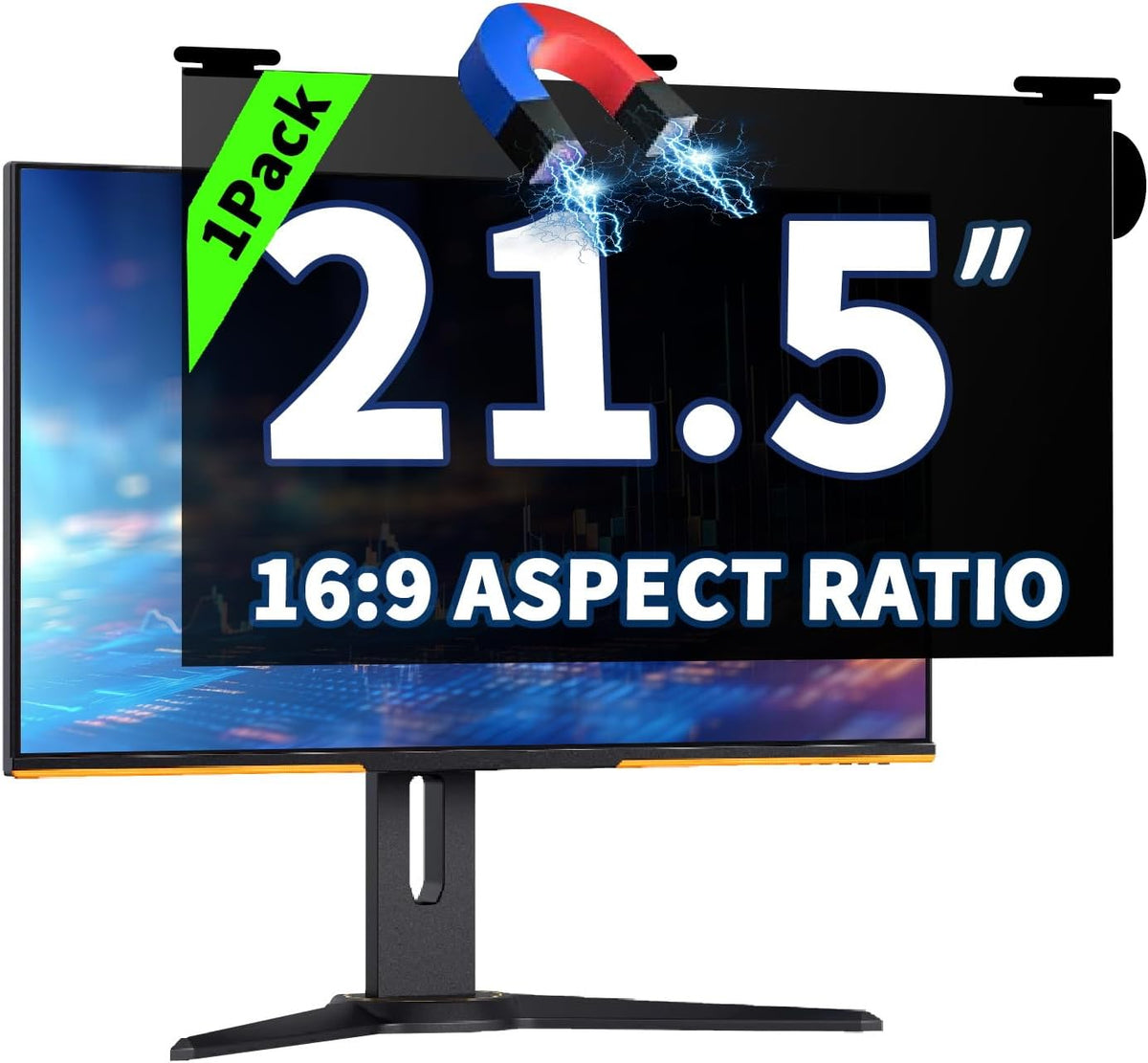 Magnetic Hanging Computer Privacy Screen for 21.5'' 16:9 Widescreen Monitor