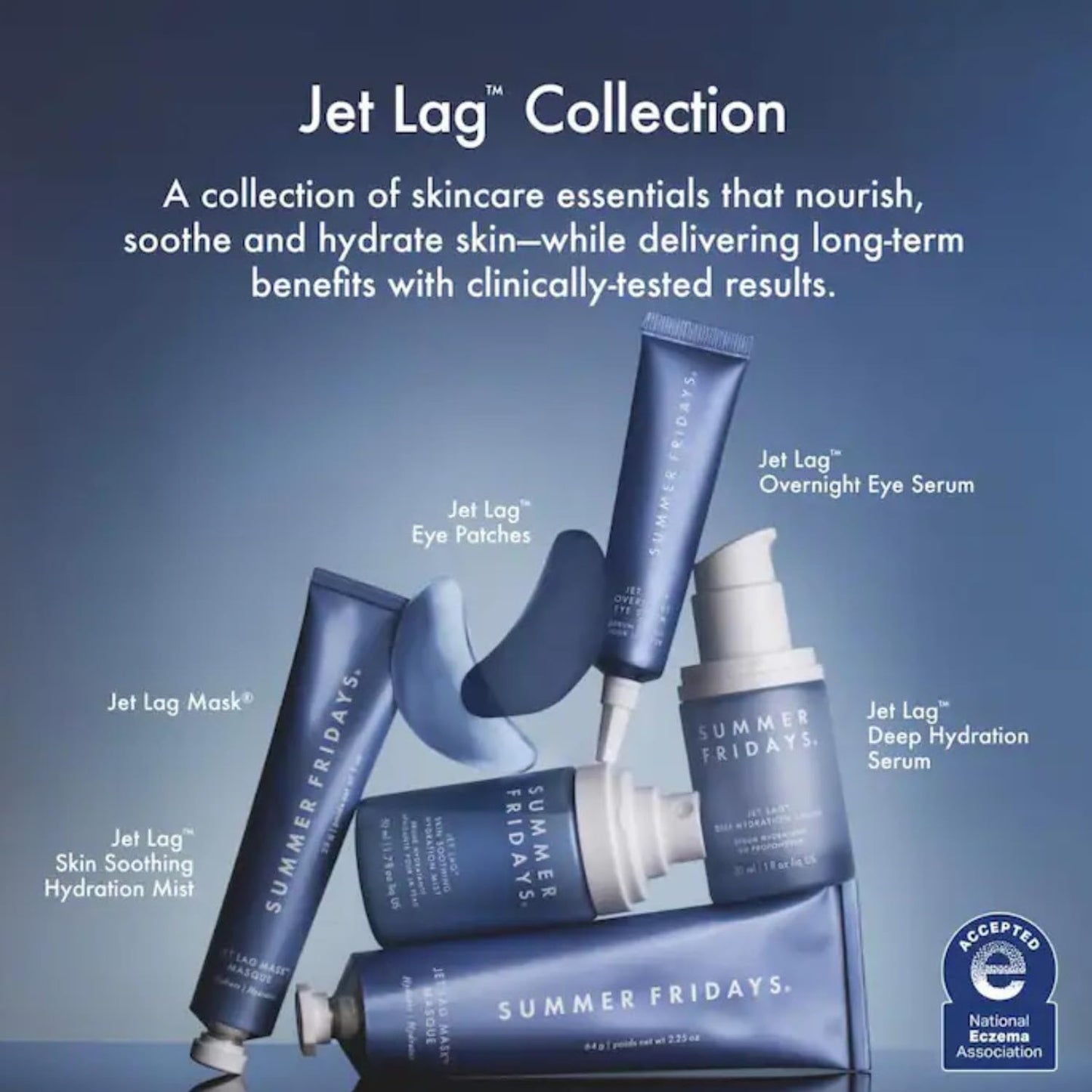 Summer Fridays Jet Lag Hydrating Eye Patches - De-puffing Hydrogel Under Eye Masks with Hyaluronic Acid, Caffeine + Peptides - Soothing + Refreshing At-Home + Travel Skin Care (6 Pairs)
