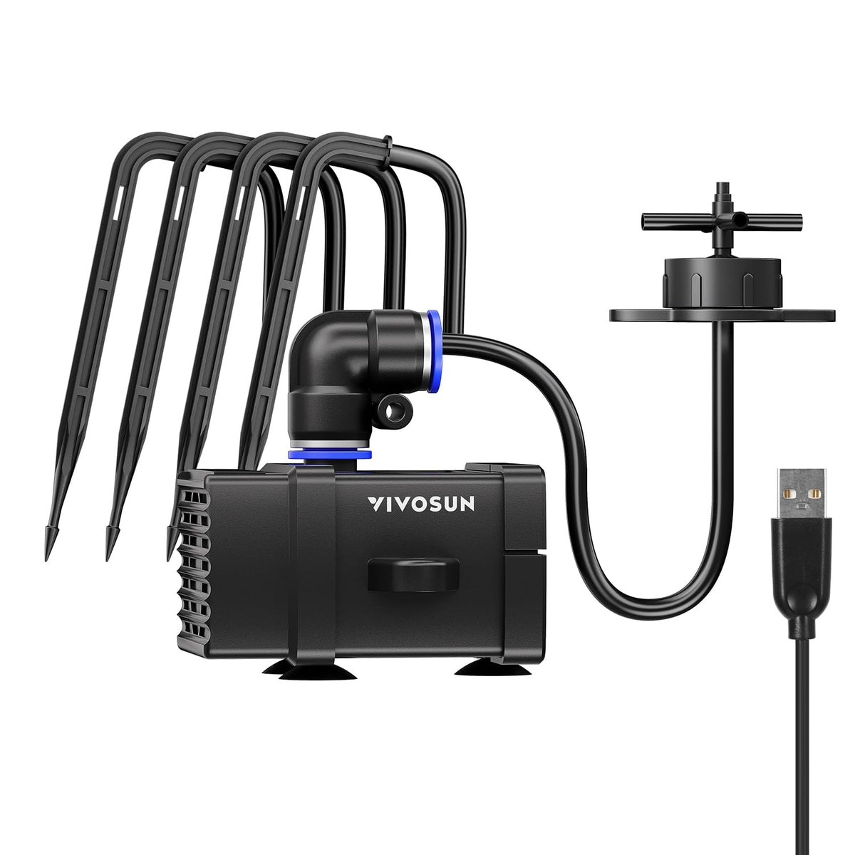 VIVOSUN Professional Automatic Drip Irrigation Kits, 15W Output, All in One Professional Grow Kit- Includes Pump, Timer and Regulator, 8 Drip Emitters Garden Plant Watering System Indoor Outdoor