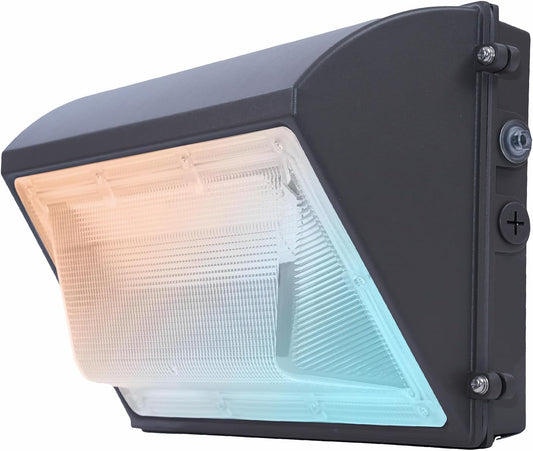 120W LED Wall Pack Light with Photocell, 4000/5000/6500K 3CCT, 60/80/100/120W Switchable, Security Lighting Dusk to Dawn Outdoor LED wall lights for Parking Lot Warehouse Barn, 100-277V, ETL Listed