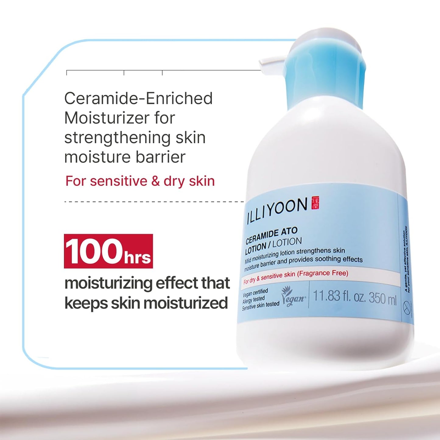 ILLIYOON Ceramide Ato Lotion 528ml(17.85oz) | Daily Moisturizing Lotion for All Skin Types | Deep Moisturizing and Soothing Effect | Korean Skin Care