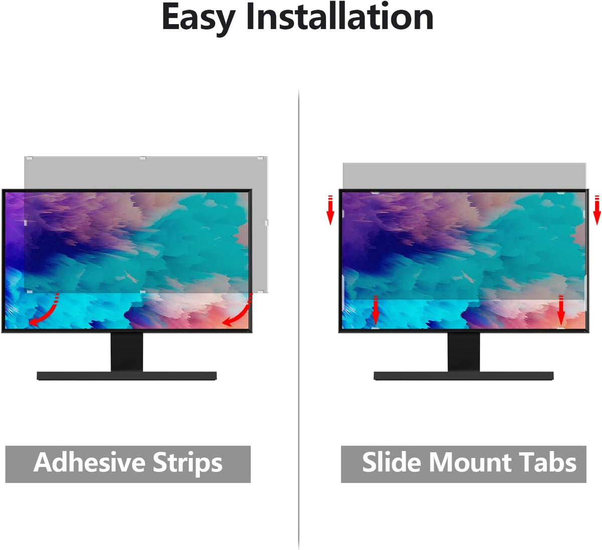 [2 Pack] 27 Inch Computer Privacy Screen Protector for 16:9 Widescreen Monitors-Anti-Glare & Blue Light Filter,Anti-Spy Film,Reduces Eye Strain (Fits Most Desktop Screens)