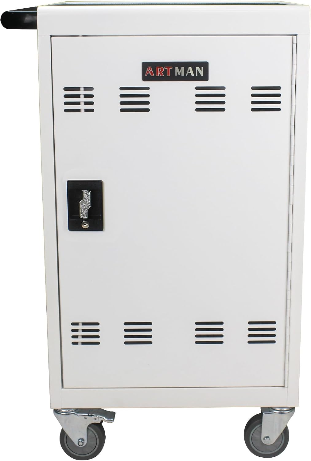 32-Port 30-Bay Charging Cart with Lock, White | Laptop Storage, Cord Management, Access Lock, for iPads/Chromebooks up to 16.3", for School/Business