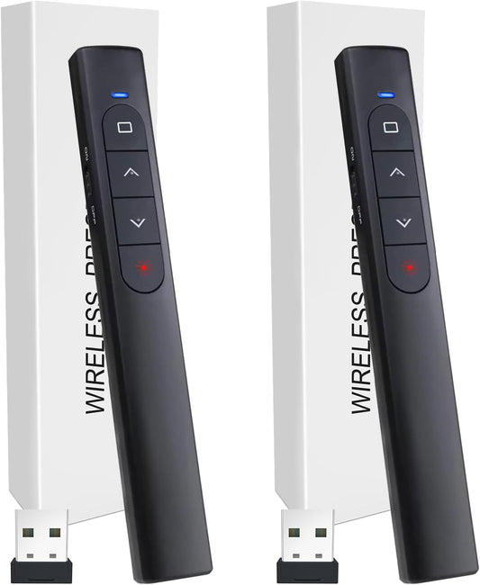 (2 Units) Wireless PowerPoint Presentation Clicker with Red Laser