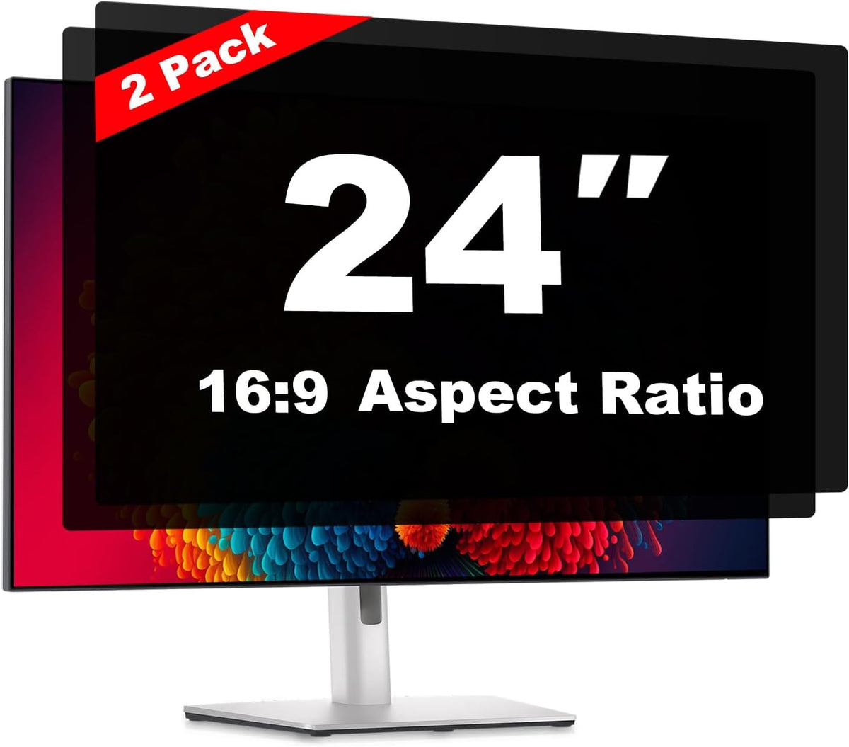 24 Inch Computer Privacy Screen Shield 2 Pack for 16:9 Widescreen Desktop