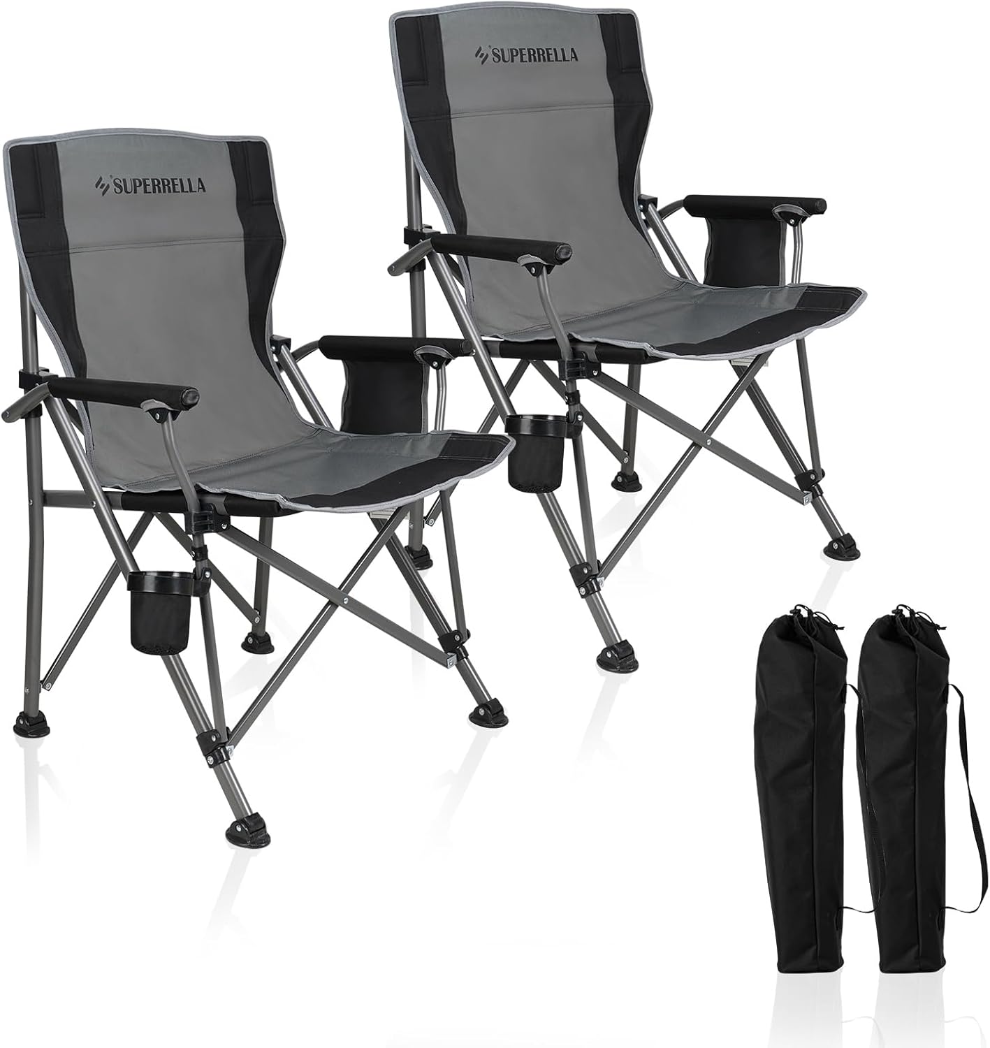 Camping Chair Portable Folding Lawn Chair Comfortable Hard Arm Sturdy for Family Camp, Outdoor, Sports, Beach, Travel, Support 400 lbs, Black&Green