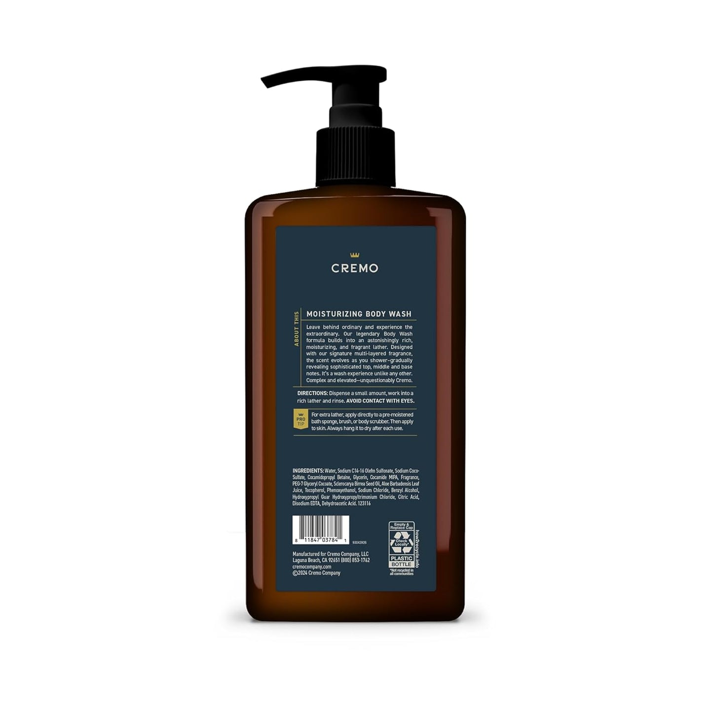 Cremo Rich-Lathering Palo Santo Body Wash for Men, 32 Fl Oz
