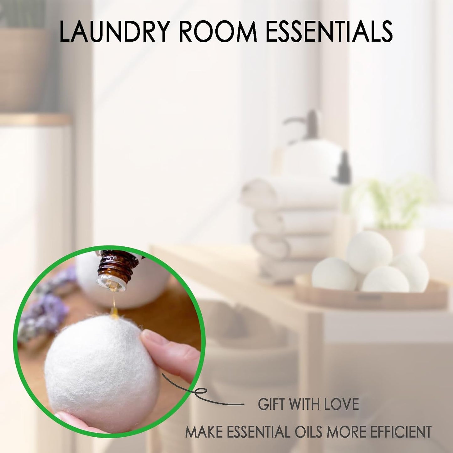 6 Pack XL Wool Dryer Balls - 100% New Zealand Premium Wool, Reusable Natural Fabric Softener for Large Loads, Anti-Static, Lint-Free, Essential Oil Compatible, Laundry Room Essentials