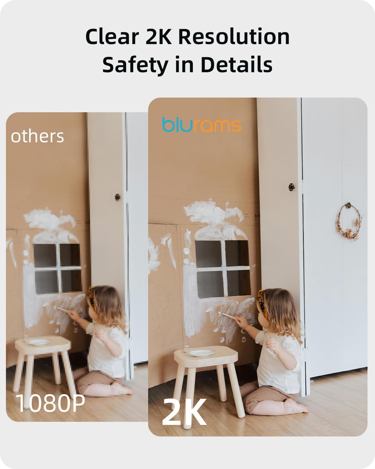 Security Camera 2K, blurams Baby Monitor Dog Camera 360-degree for Home Security w/Smart Motion Tracking, Phone App, IR Night Vision, Siren, Works with Alexa & Google Assistant & IFTTT, 2-Way Audio