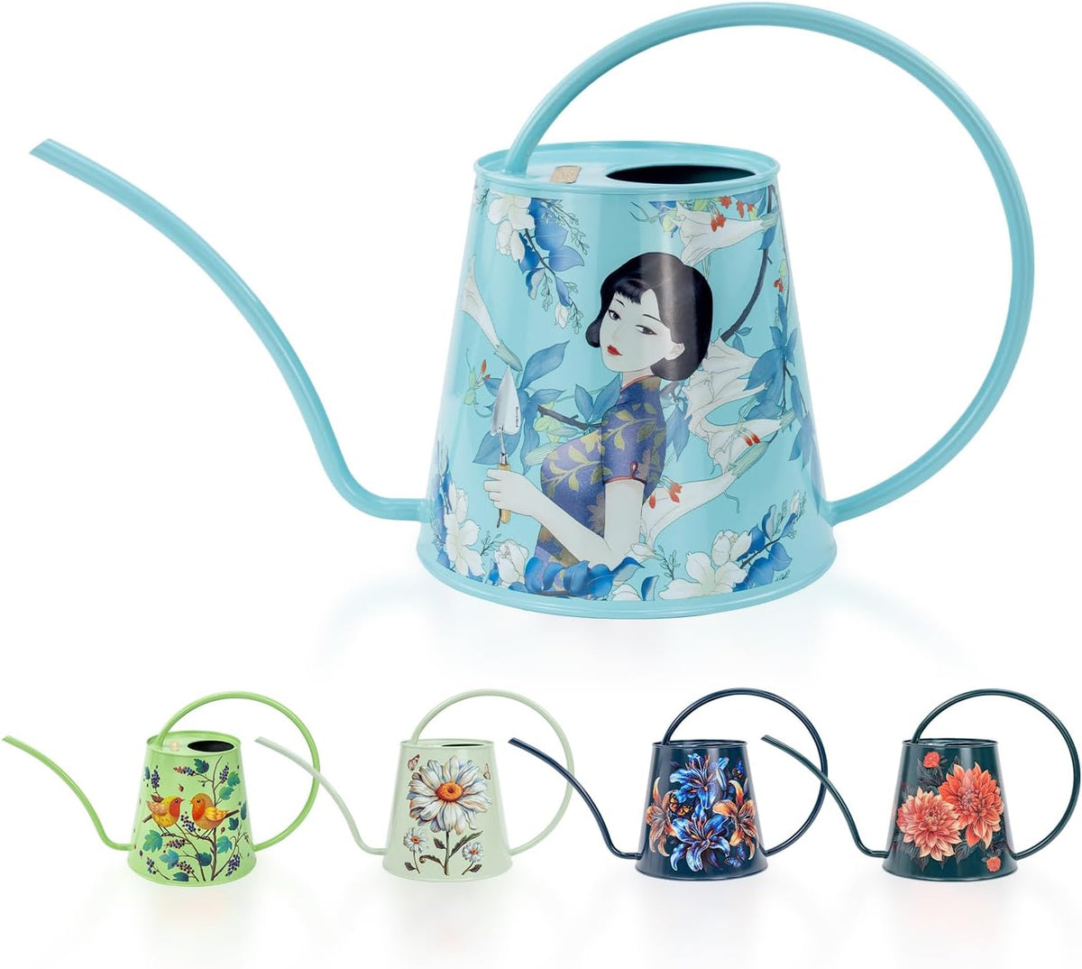 2L Long Spout Watering Can, Stainless Steel Water Can (Magnolia)
