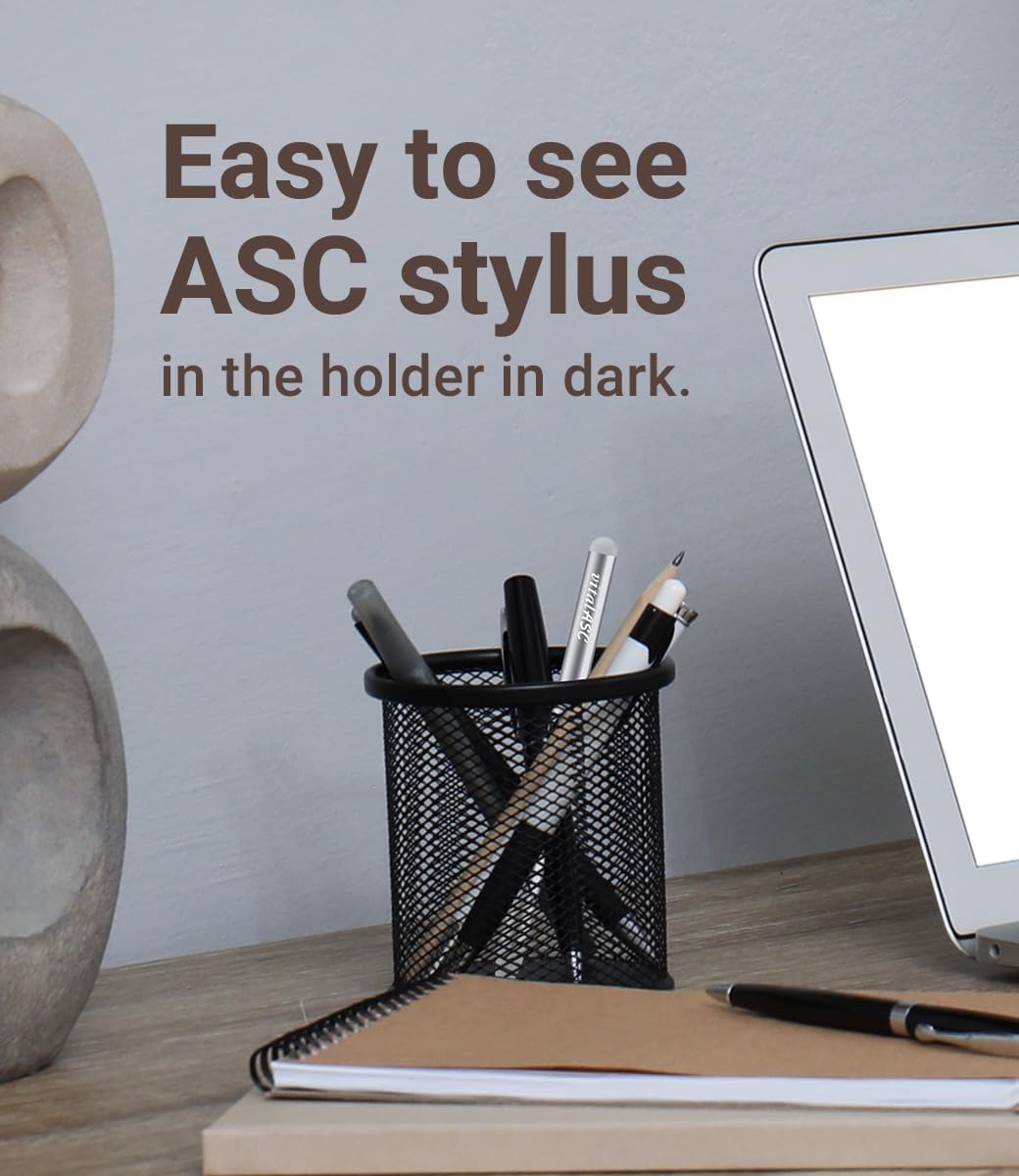 Active Stylus Pen for Touch Screens, Universal Fine Point for iPad, iPhone, Android, and Other Tablets – Precise Writing/Drawing, Sensitivity Wake-Up Button, 2 Free Pen Tips.