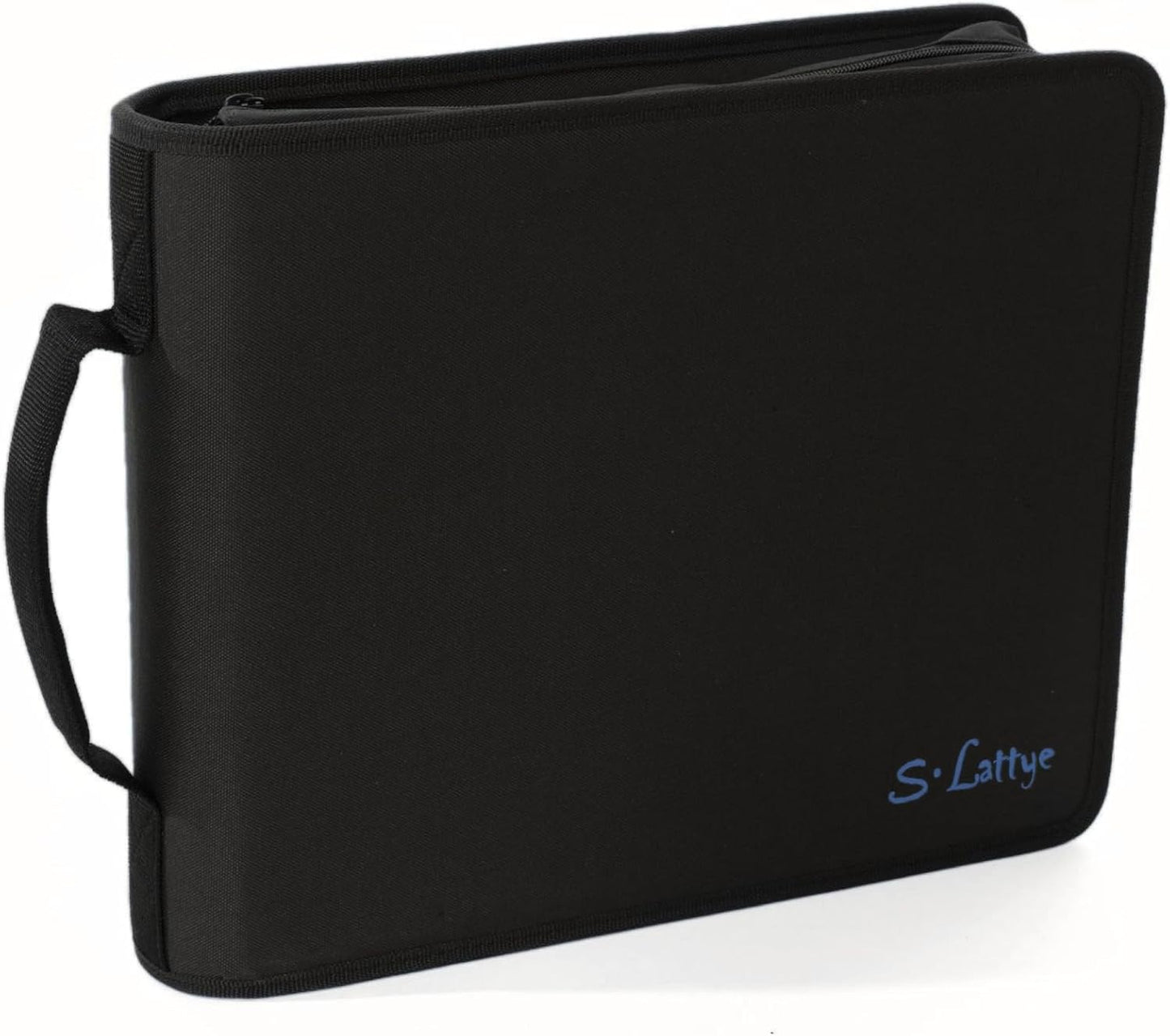 DVD CD Storage Case with Extra Wide Title Cover Pages for Blu Ray Movie Music Audio Disk (Portable Carrying Binder Holder Wallet Album Home Organizer Shelf)- Black, 192 Disk Units, 96 Booklet Pockets