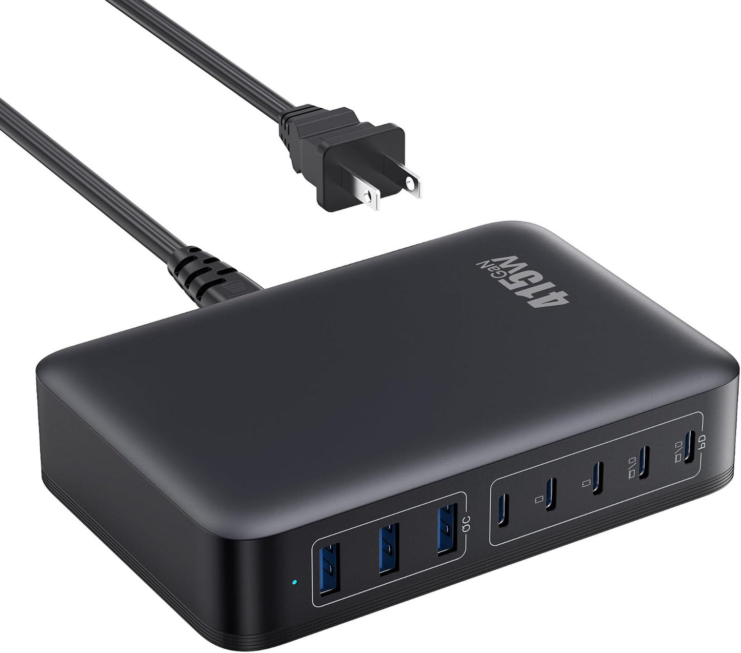 USB C Charger 415W USB C Charger Block, 8-Ports GaN IV Fast Charging Station Hub, Dual PD 100W Laptop Charger Adapter,for MacBook Pro/Air/iPad/iPhone16/15/14/Apple Watch/DELL/Samsung for Home Office