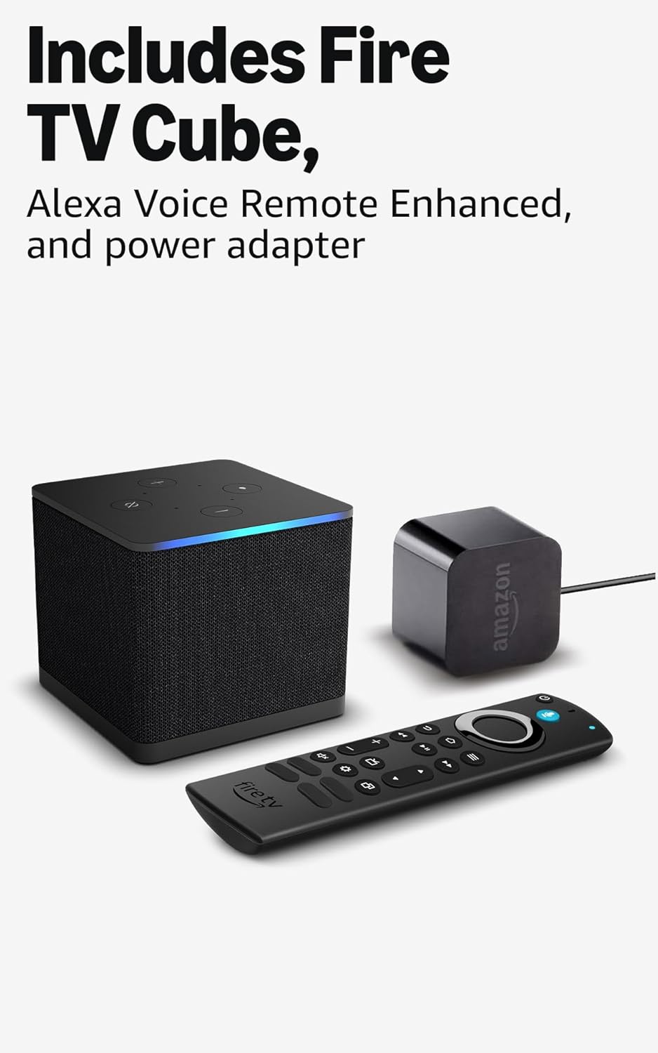 Amazon Fire TV Cube, with AI-powered Fire TV Search, Hands-free streaming device, find shows faster with Alexa+, Wi-Fi 6E, 4K Ultra HD