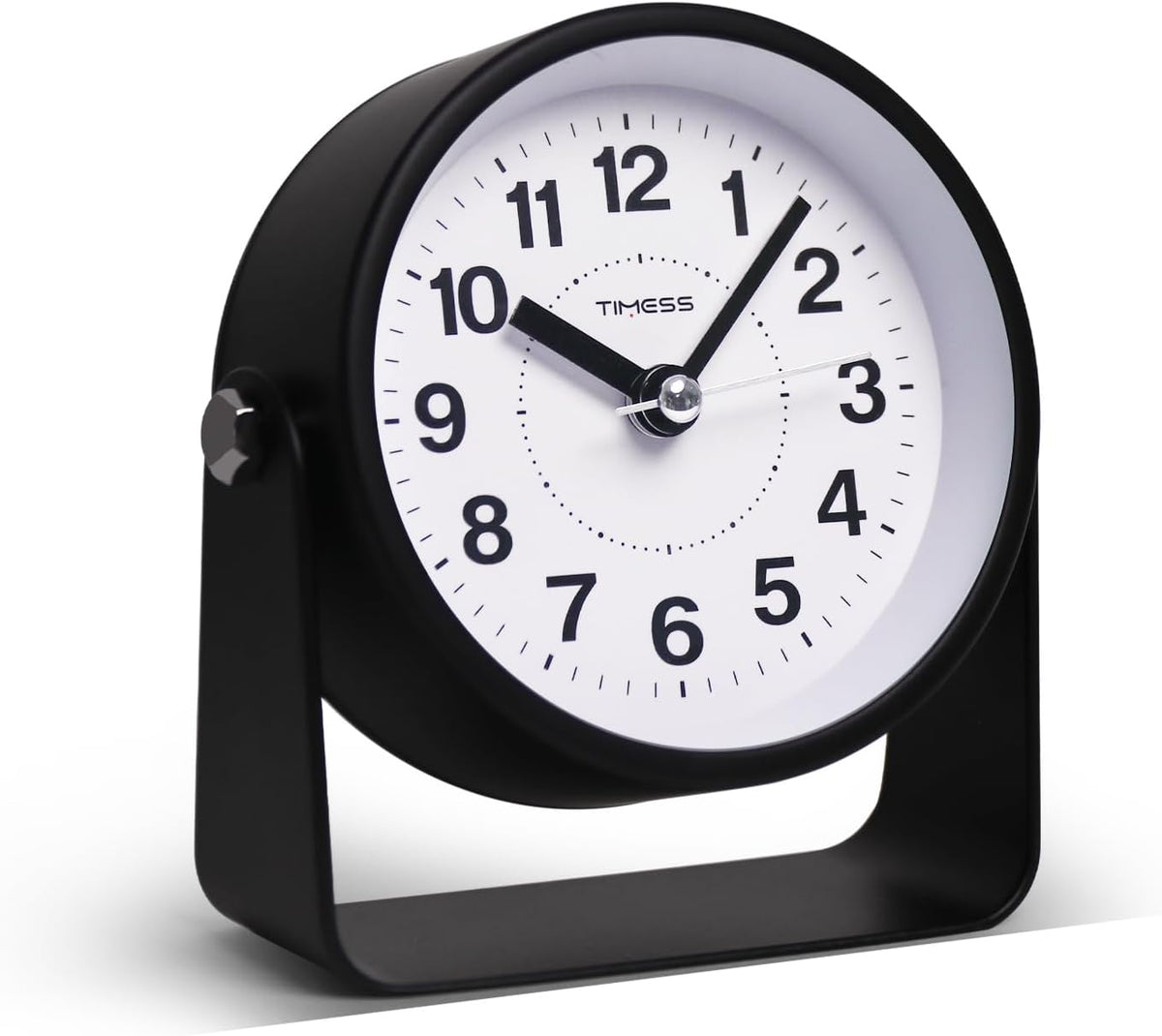 TIMESS Analog Alarm Clock with Snooze & Light, Silent Non-Ticking, Black