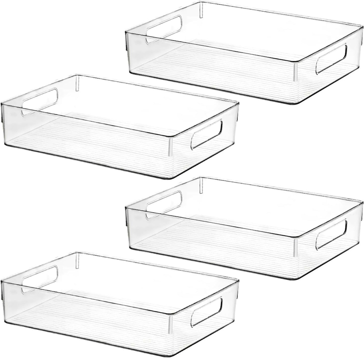 Clear Plastic Storage Bins, Pantry Organizers and Storage, Kitchen Organization and Storage Containers Bins for Organizing, Fridge, Freezer, Bathroom, Pantries, Medicine Cabinet Organizer Bin