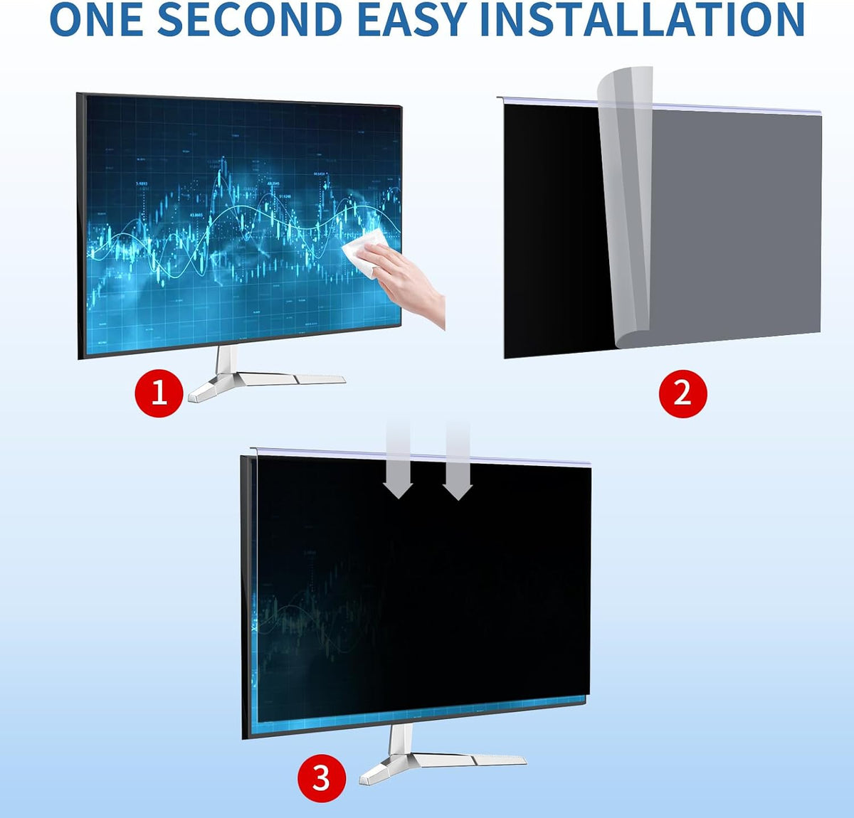 32 Inch Hanging Computer Privacy Screen Filter for 16:9 Monitors