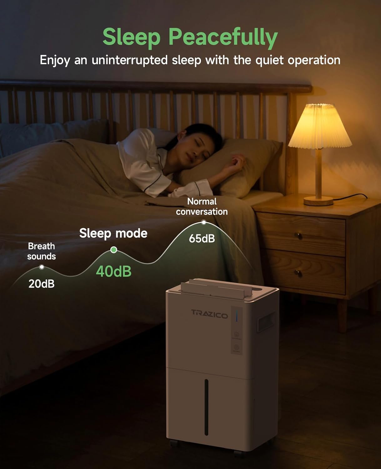 1500 Sq.ft Dehumidifier for Basement, Trazico Max 21 Pint/Day Dehumidifiers for Home, Large Room, Bedroom with Drain Hose, Quiet Smart Humidity Control, 3 Modes, 24H Timer, Auto Defrost