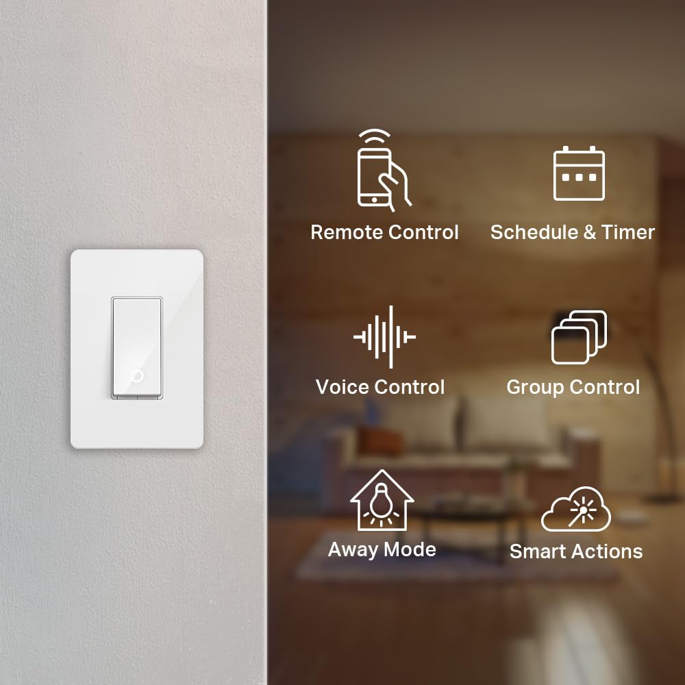 Kasa Smart Light Switch HS200P3, Single Pole, Needs Neutral Wire, 2.4GHz Wi-Fi Light Switch Compatible with Alexa and Google Home, UL Certified, No Hub Required, 3 Count -Pack of 1 , White