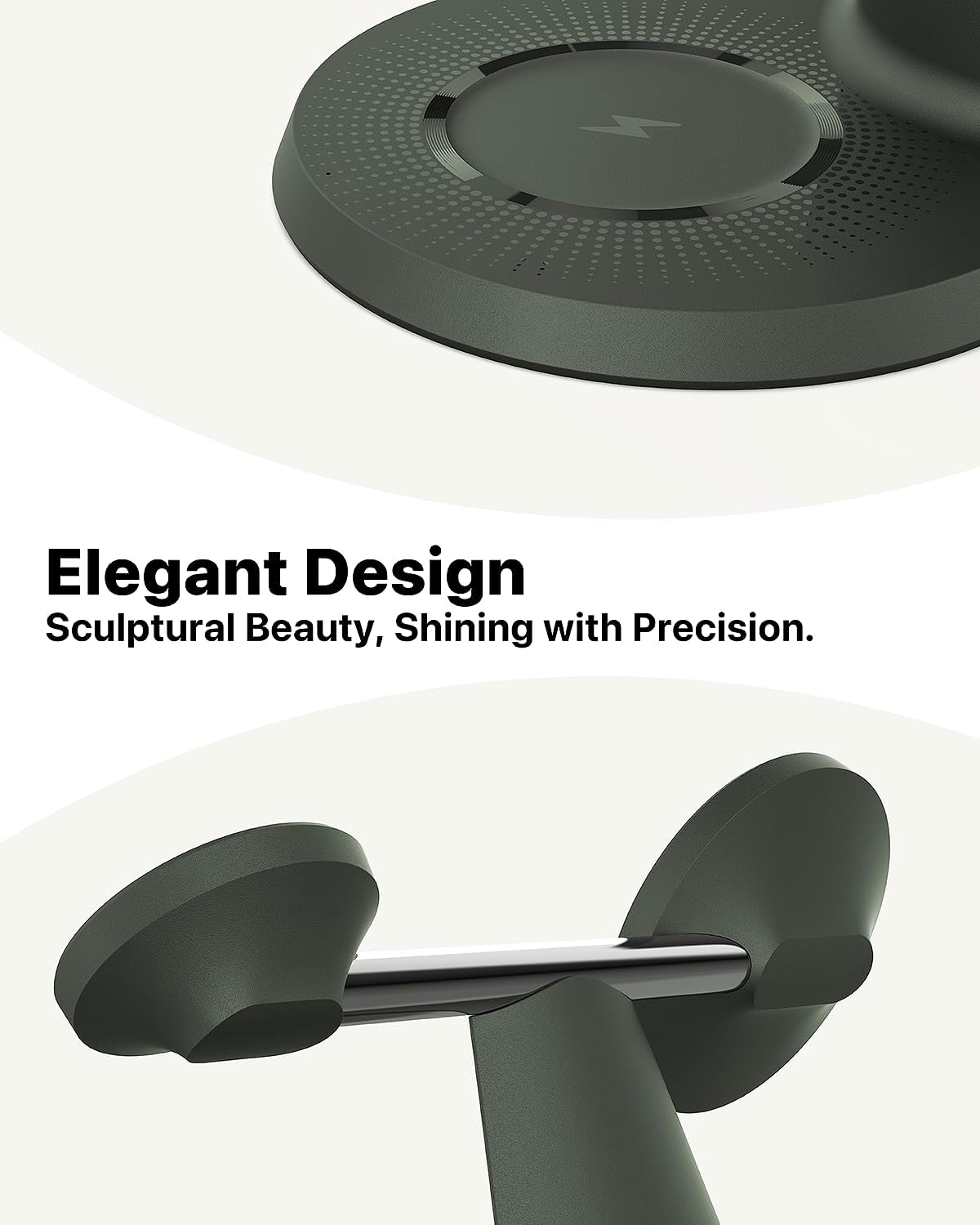 ZECHIN 3 in 1 Wireless Charging Station for Apple Devices with MagSafe | Charging for iPhone 17/Air/16/15/14/13, AirPods, Apple Watch, Weighted Stable Charging Stand, USB-C Adapter Included