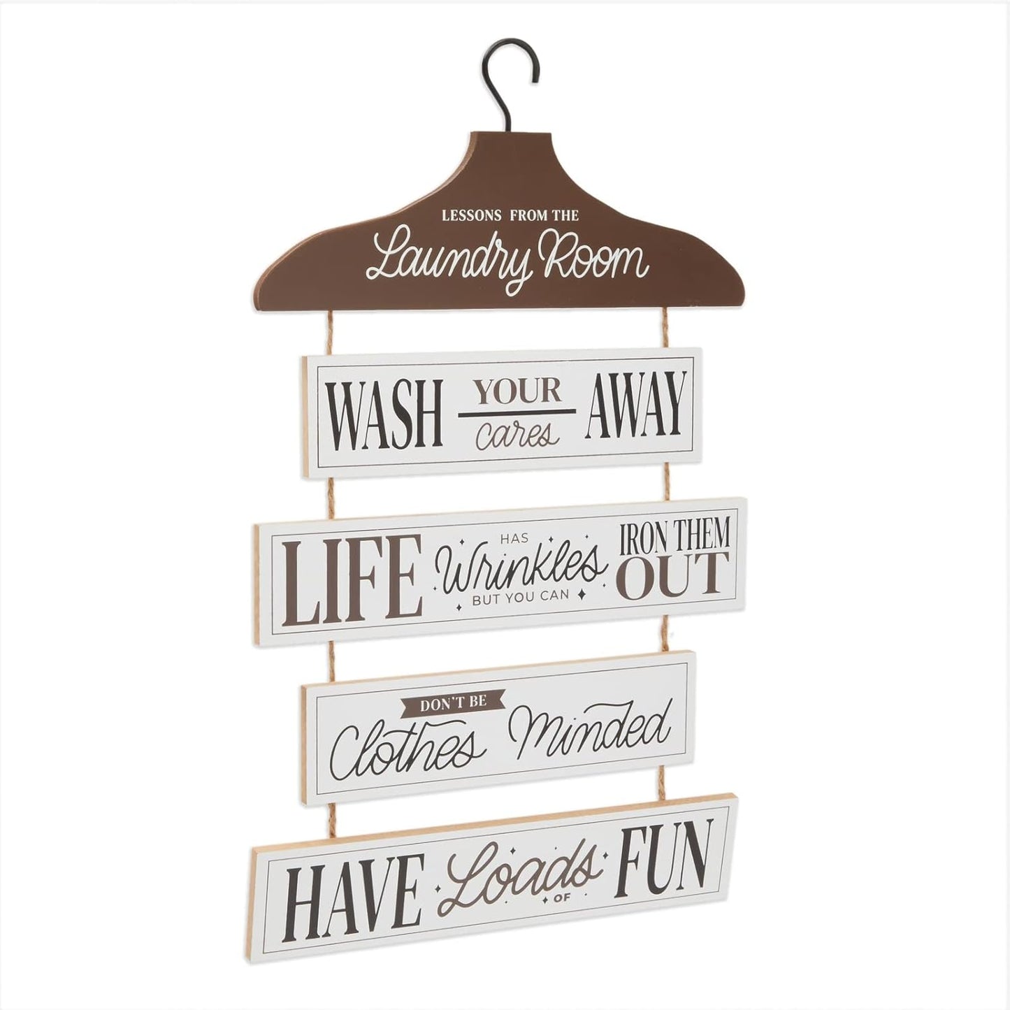 Farmlyn Creek Laundry Room Organization Sign - 12 x 20 in, Black Rustic Farmhouse - Laundry Wisdom Sign, Rustic Farmhouse Decor & Wall Decor
