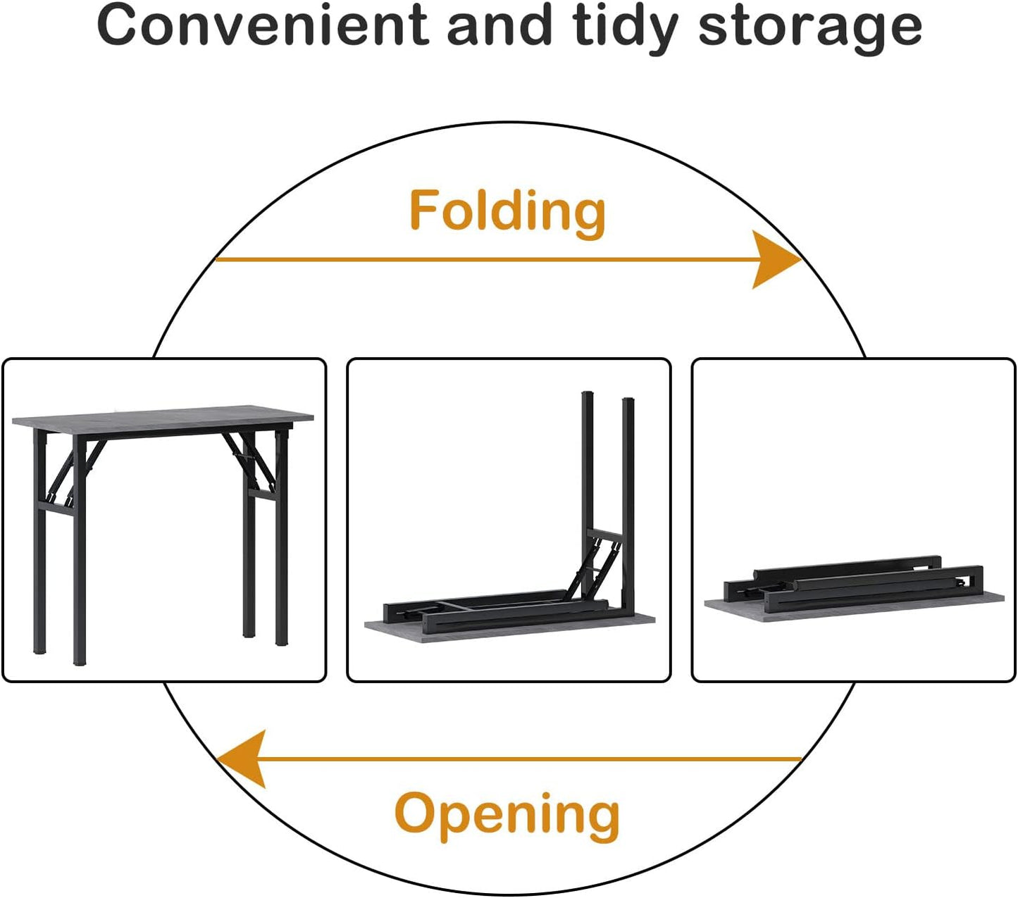 Need Small Desk, 31.5 x 15.7 Inches No Assembly Foldable Writing Table,Sturdy and Heavy Duty Folding Computer Desks for Small Space/Home Office/Dormitory AC5LB(80 * 40)