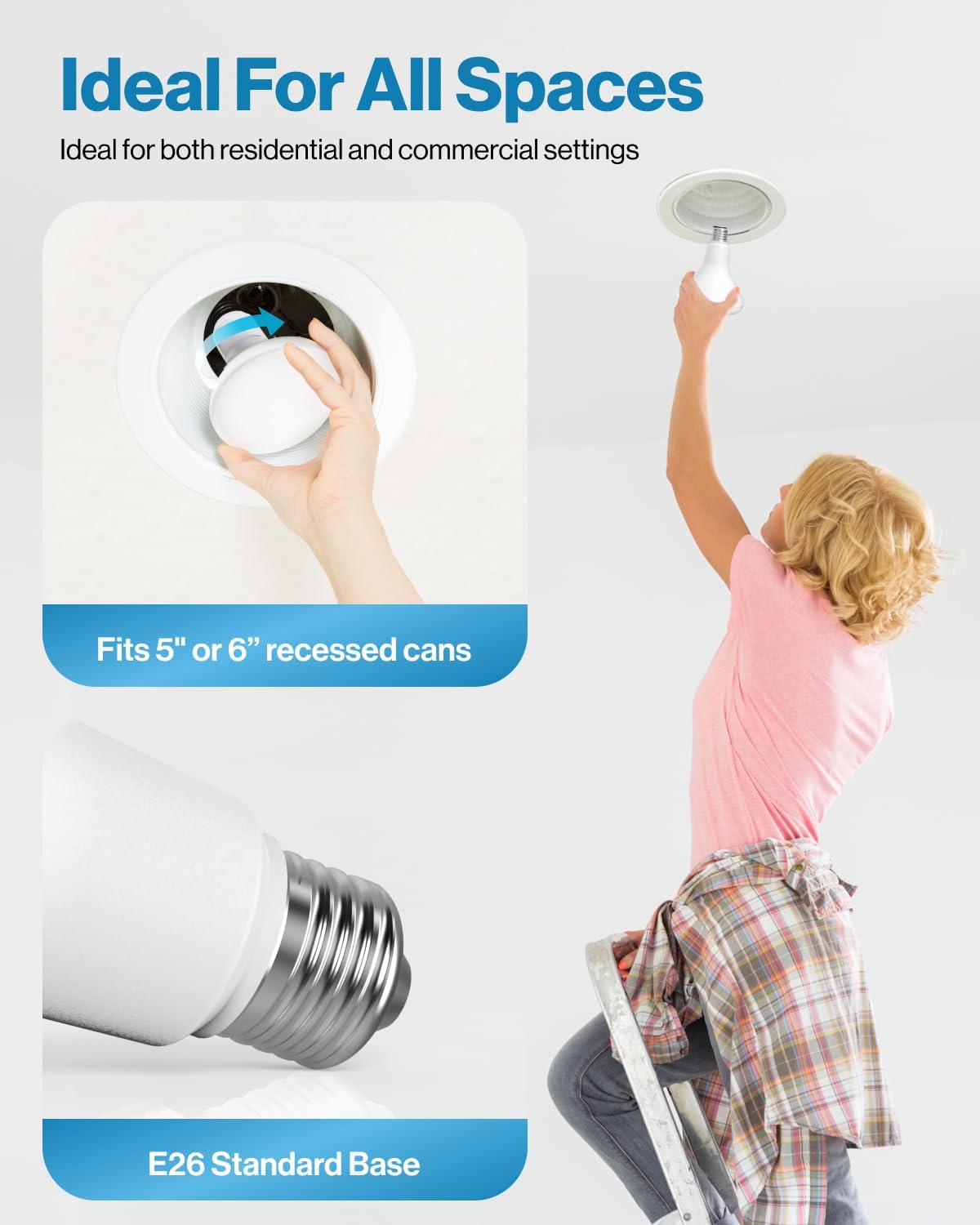 Sunco 12 Pack BR30 Light Bulbs LED, Recessed Can Light Bulbs, Indoor Flood Bulb, 850 LM, 11W (65W Equivalent), 6000K Daylight Deluxe, Dimmable, E26 Base, for Home, Kitchen, Bedroom UL