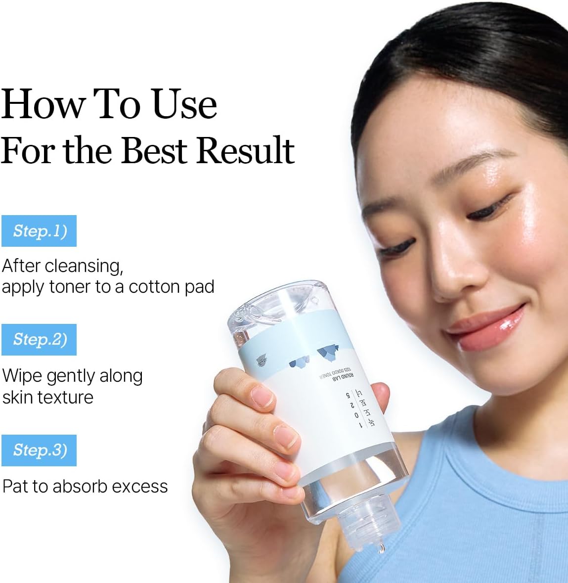 ROUND LAB 1025 Dokdo Toner 6.76 Fl Oz, Oil Control and Reduces Excess Sebum, Gentle Exfoliating Facial Toner, Deep Sea Water for Moisturization, Soft Finish Without Stickiness, Korean Skin Care