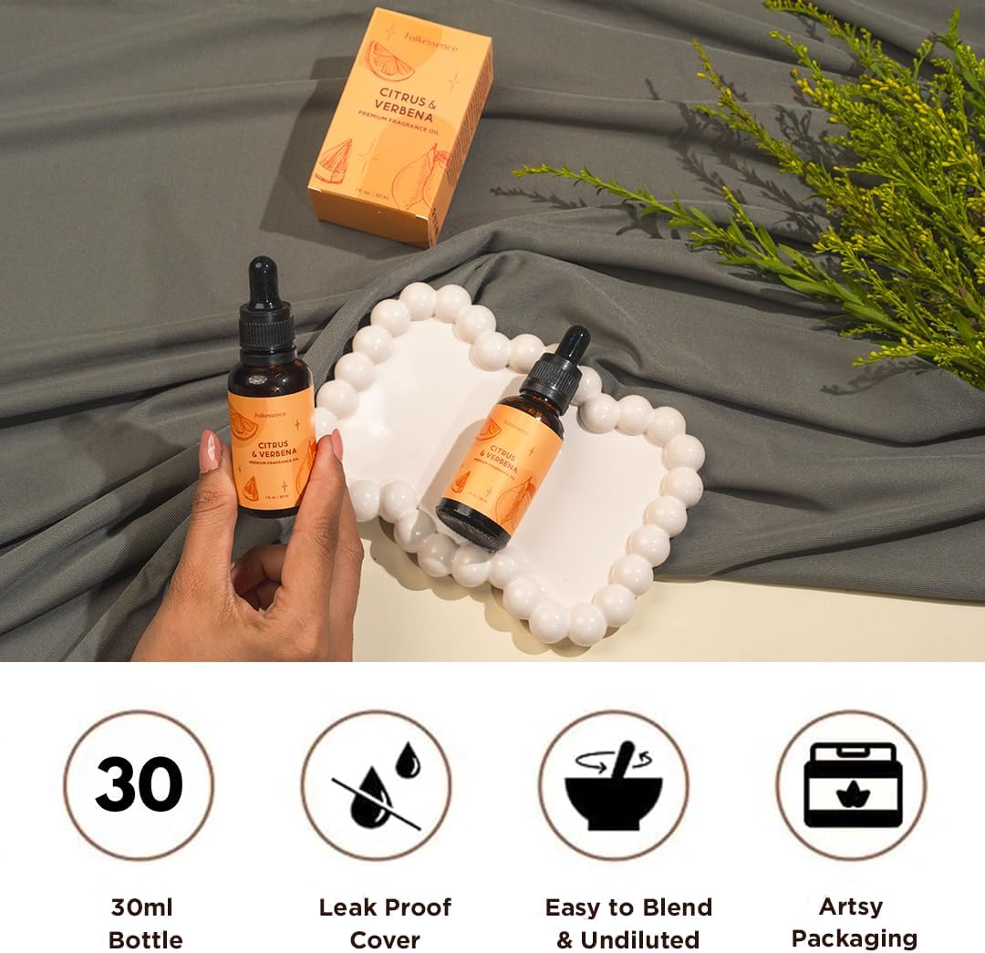 Folkulture Citrus & Verbena Essential Oil Blend for Diffusers, 30ml