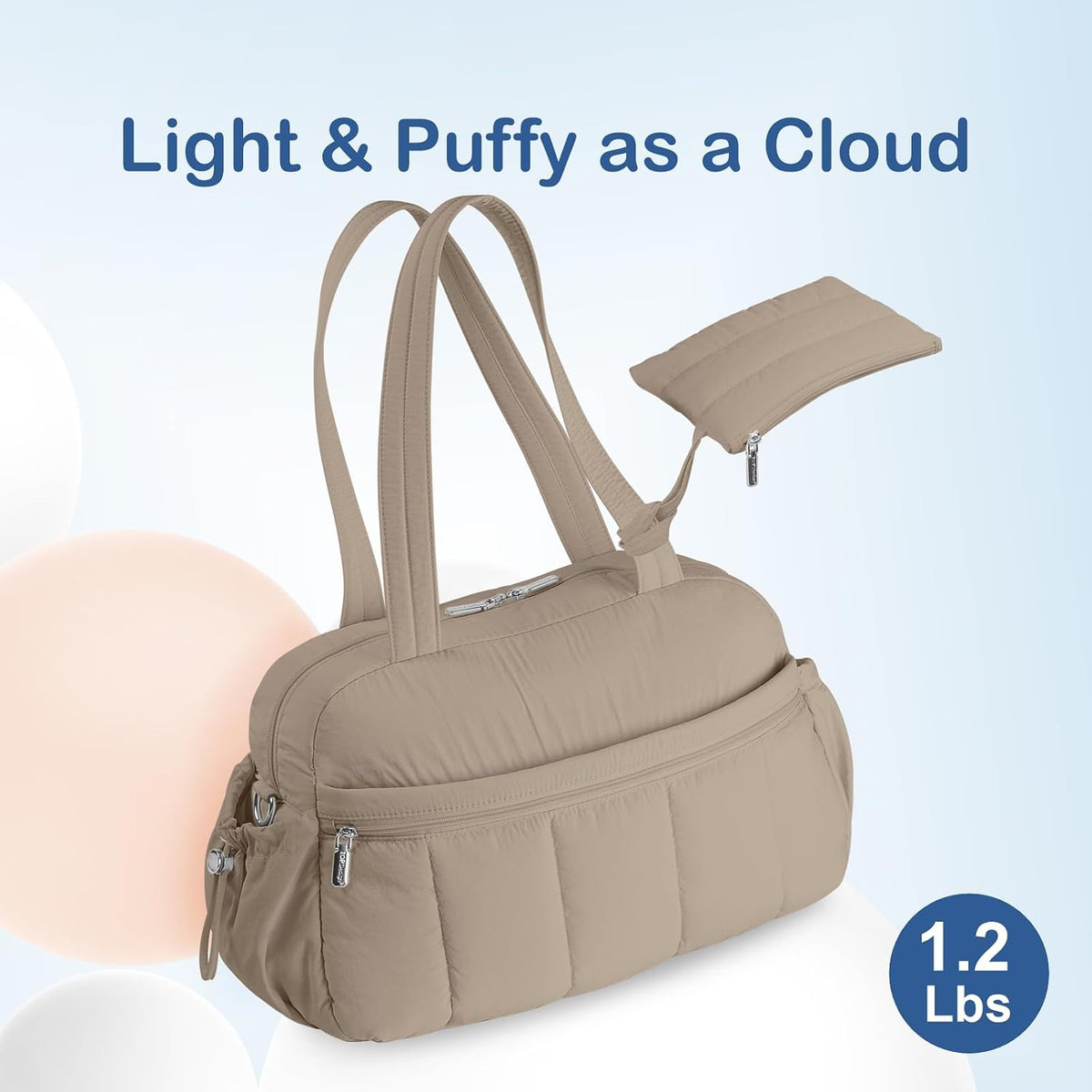 TOPDesign Travel Duffel Bag, Puffy Carry On Overnight, Gym Bag w/Wet Pocket
