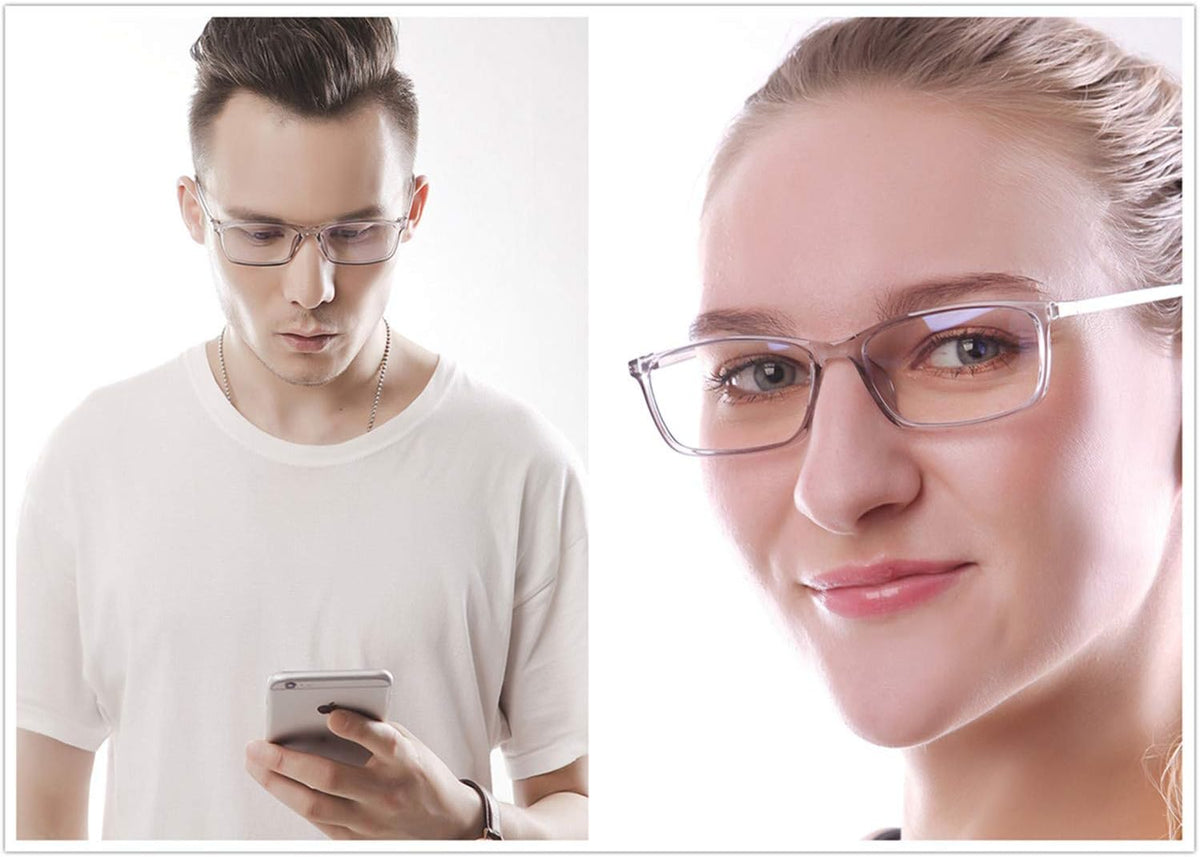 Reading Glasses 1.75 Blue Light Blocking Reader Gaming Screen Digital Eyeglasses Anti Glare Eye Strain Transparent Lens UV Light Weight for Women Men