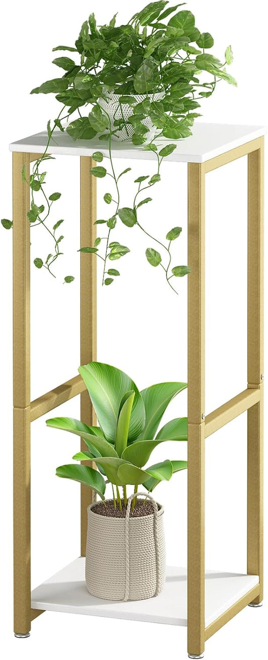 2 Tier Plant Stand Indoor Corner Tall Square Shape Plant Shelf