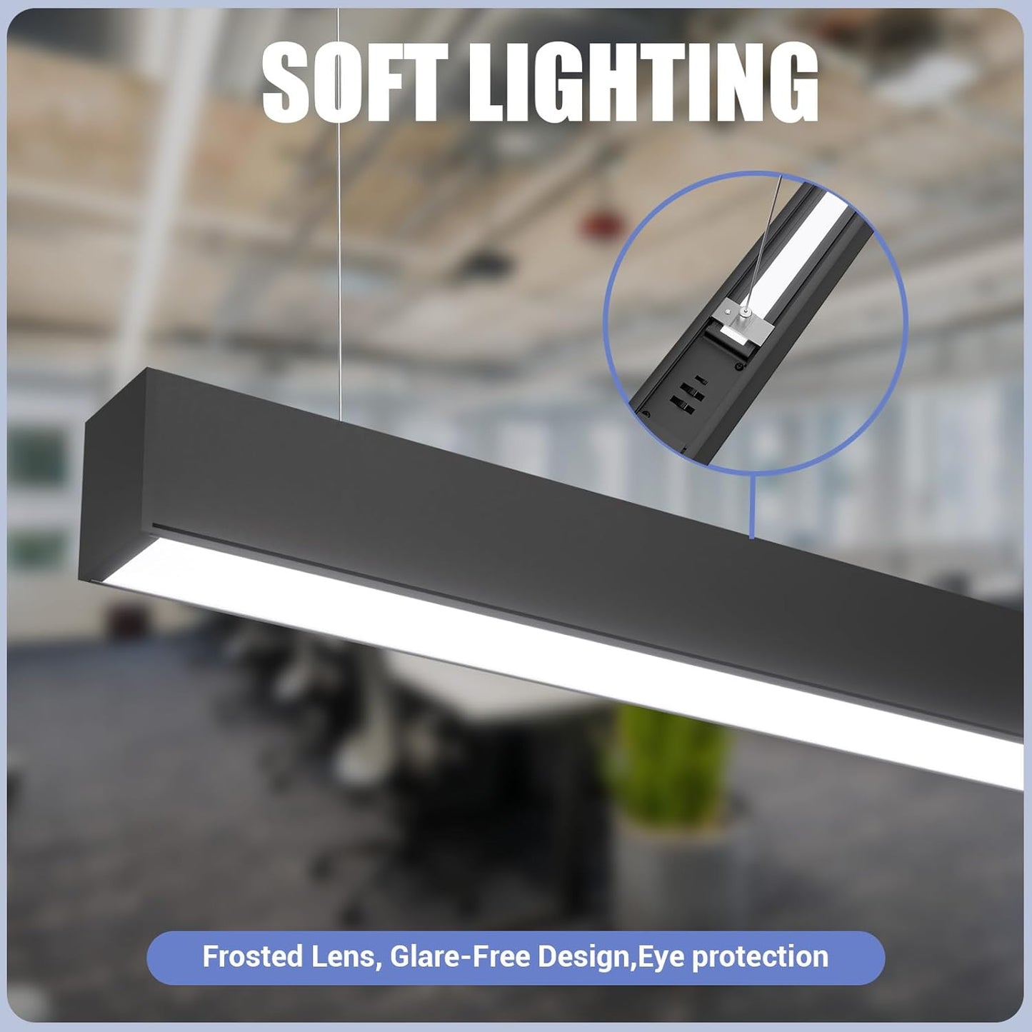 4FT LED Linear Lights 50/45/40/35/30W Up and Down Light, 3000/4000/5000K 4 Feet Commercial Shop Lighting for Office Garage Basement Shop Dining Room bar, Dimmable 4’ Architectural Fixture-4Pack