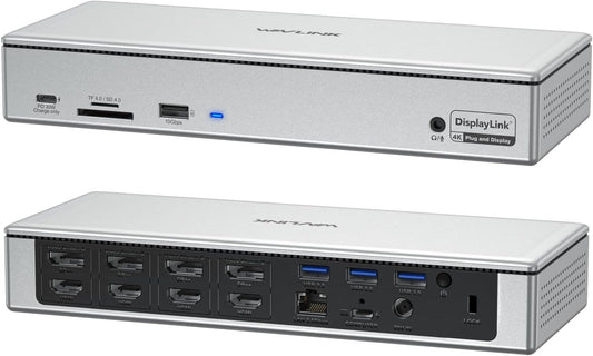 WAVLINK DisplayLink Laptop Docking Station Quad Monitor 4K@60Hz for MacBook