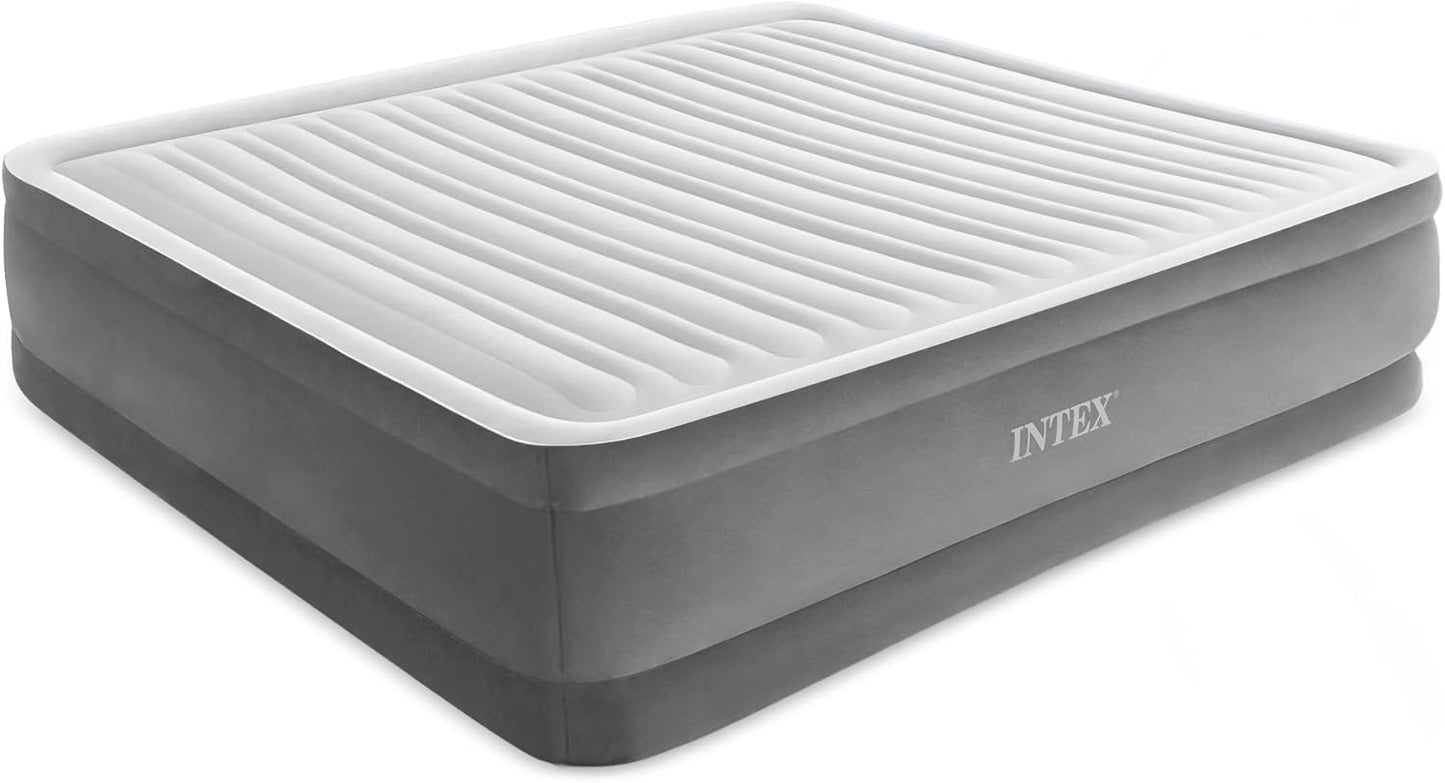 INTEX King Size Air Mattress, 18in Height Airbed with Built-in Pump, Dura-Beam Elevated Premium Comfort - Portable Inflatable Bed for Camping & Travel