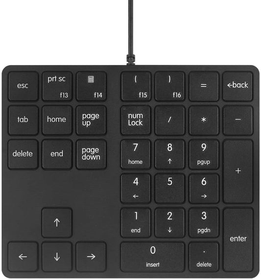 Merdia Numeric Keypads Wired Numpad 34 Keys External Mini Slim Keyboard Magic Force for Financial Cashier Securities-Black| Laptop Accessories | Num Pad | Number keypad for Laptop | Work Keyboard