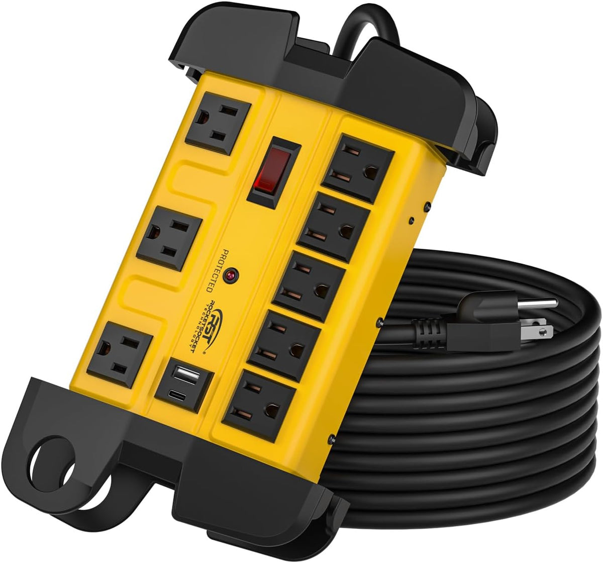 CRST 8-Outlet Heavy Duty Surge Protector Power Strip with USB-C, ETL Listed
