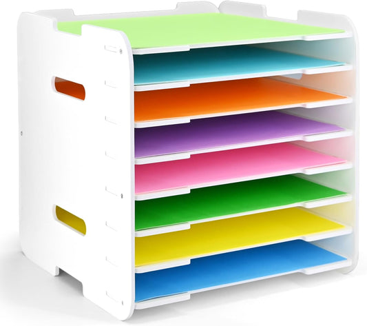 12x12 Paper Organizer, 8-Tier Stackable Scrapbook Storage