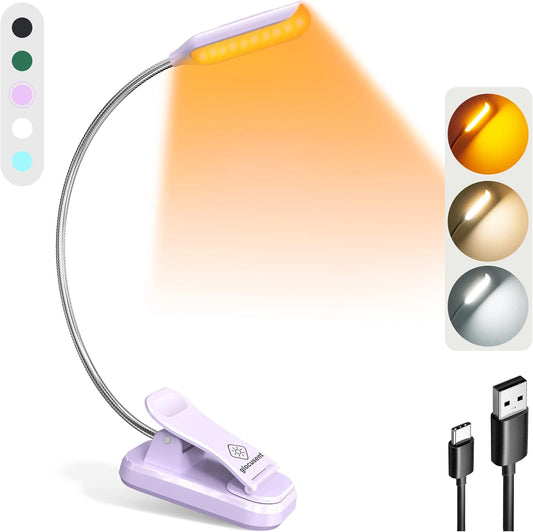 Glocusent Willow Book Light for Reading in Bed, 10 LED Bright Reading Light